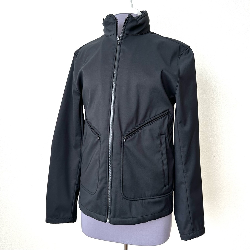 Men’s Banana Republic Black Zip Up Jacket w/ Hideaway Hood Sz S